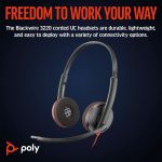 Poly Blackwire 3220 Stereo USB-C Black Headset +USB-C/A Adapter Bulk 8X2J9A6 image 2