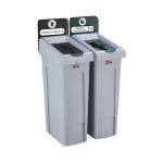 Rubbermaid Slim Jim 2-Stream Recycling Station General Waste/Mixed Recycling 2129601 image 2