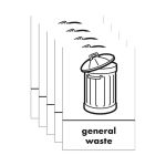 A5 Sign Self Adhesive General Waste (Pack of 5) Y7321004 image 2