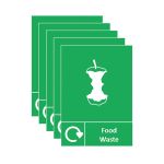 A5 Sign Self Adhesive Food Waste (Pack of 5) Y7321010 image 2