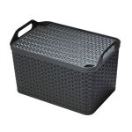 Strata Large Urban Store Basket with Lid 24L Charcoal Grey XW124-CHA-VW image 1