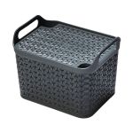 Strata Medium Urban Store Basket with Lid 14L Charcoal Grey XW123-CHA-VW image 1