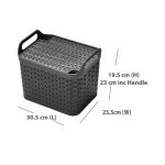 Strata Medium Urban Store Basket with Lid 14L Charcoal Grey XW123-CHA-VW image 2