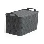 Strata Extra Large Basket with Lid 42L Charcoal Grey XW131-CHA-VW image 1