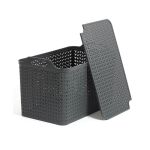 Strata Extra Large Basket with Lid 42L Charcoal Grey XW131-CHA-VW image 2