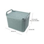 Strata Medium Urban Store Basket with Lid 14L Green XW123-LPG-VW image 2