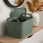 Strata Medium Urban Store Basket with Lid 14L Green XW123-LPG-VW image 4