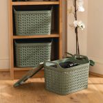 Strata Medium Urban Store Basket with Lid 14L Green XW123-LPG-VW image 5
