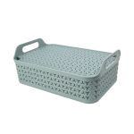 Strata Shallow Basket with Lid 12L Green XW132-LPG-VW image 1