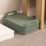Strata Shallow Basket with Lid 12L Green XW132-LPG-VW image 3