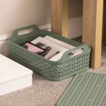 Strata Shallow Basket with Lid 12L Green XW132-LPG-VW image 4