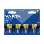 Varta Longlife Power C Alkaline Battery 1.5V (Pack of 4) 4914121424 image 1