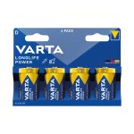 Varta Longlife Power D Alkaline Battery 1.5V (Pack of 4) 4920121424 image 1