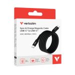 Verbatim Sync + Charge Magnetic Cable 60W USB-C to USB-C 120cm Black 31859 image 4