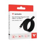 Verbatim Sync + Charge Magnetic Cable 100W USB-C to USB-C 120cm Black 31863 image 2