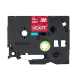 Compatible Brother TZe-MPVB35 12mm White on Pink Heart/Red Background Tape (4 Meters)