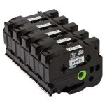 Brother HGE251V5 24mm Black On White Tape (5 Pack) 