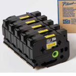 Brother HGE651V5 24mm Black On Yellow Tape (5 pack) 
