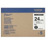 Brother HGE651V5 24mm Black On Yellow Tape (5 pack) 