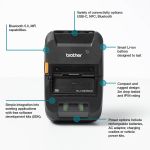 Brother RJ-3230B Mobile Receipt Label Printer With Battery 