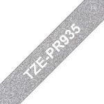 Brother 12mm TZEPR935 White on Premium Silver (8m) 