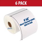 Compatible 6x4" 100x150mm Direct Thermal Label (300 Labels Per Roll)