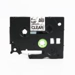 Compatible Brother TZ111 6mm Gloss Black On Clear Tape