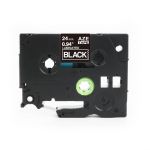 Compatible Brother TZ355 24mm Gloss White On Black Tape