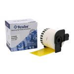 Compatible Brother DK44605 62mm Yellow Removable Paper Tape