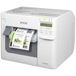 Epson TM-C3500 Colour Label Printer printing