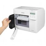 Epson TM-C3500 Colour Label Printer printing 