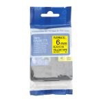 Compatible Brother TZFX611 6mm Flexi Tape Black on Yellow Tape