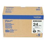 Brother HGE151V5 24mm Black On Clear Tape (5 pack)