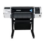 HP DesignJet T790 24-in Colour Inkjet ePrinter front view on stand