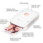 HP Sprocket ZINK Zero Ink Photo Printer (White)