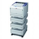 Oki C822n A3 Colour LED Printer left side with tray