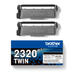 Brother TN2320 Black Toner Cartridge (2 x 2,600 Pages*) Twin Pack TN2320TWIN
