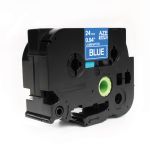 Compatible Brother TZe555 24mm Gloss White On Blue Tape