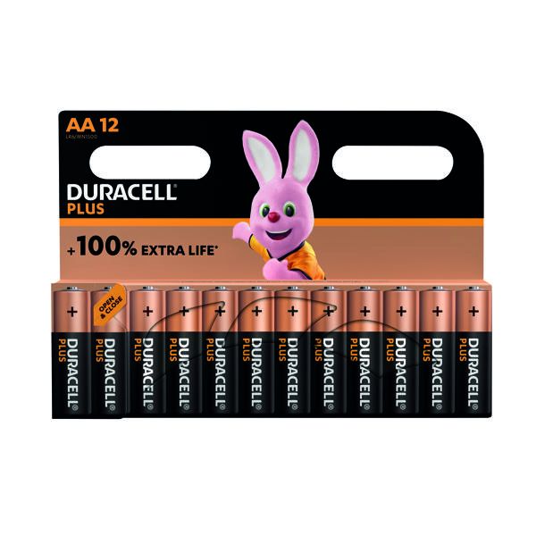 Duracell Plus AA Battery Alkaline 100% Extra Life (Pack of 12) 5009374 ...