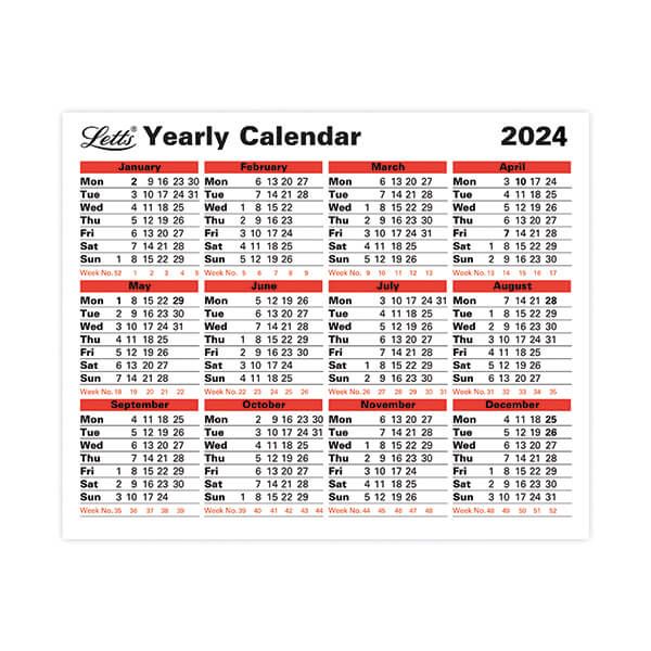 Letts Yearly Calendar 2025 24TYC Printer Base