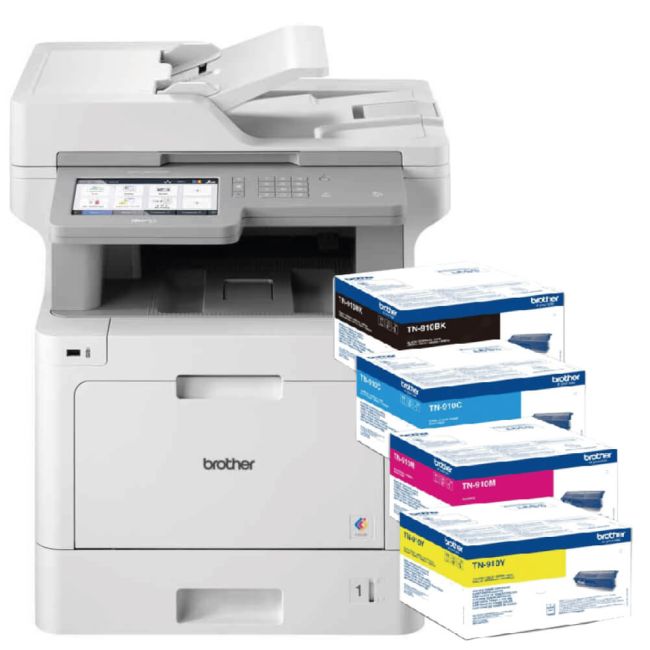 Brother MFC L9570CDW A4 Colour Laser Multifunction Original Brother CMYK Toner Bundle