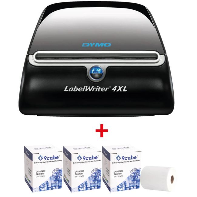 DYMO LabelWriter 4XL Thermal Label Printer S0904960 Tape Bundle Printer  Base