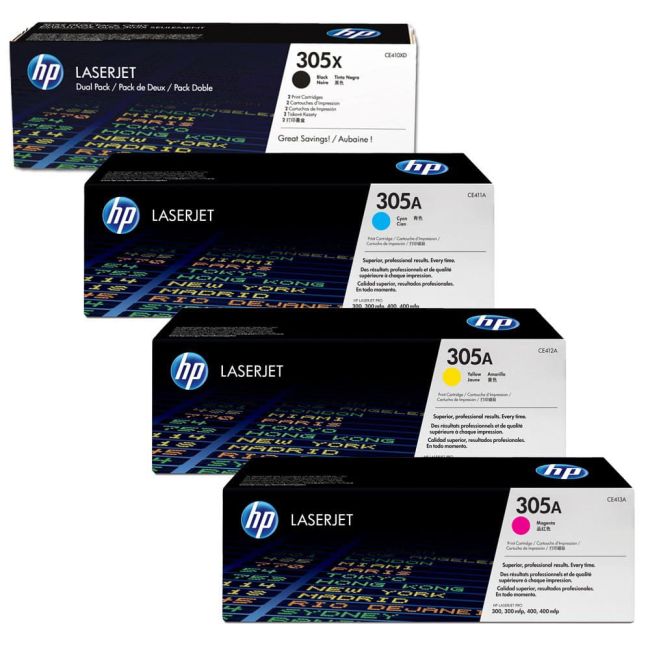 HP 305A 1 x CMY 1 x 305X Black Toner Cartridge Multipack