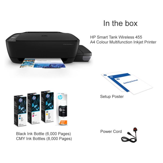 HP Smart A4 Colour Multifunction Inkjet Z4B56A Printer Base