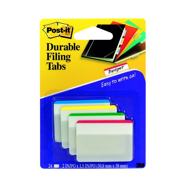 Postit Index Flat Filing Tabs Assorted (24 Pack) 686F1 Printer Base