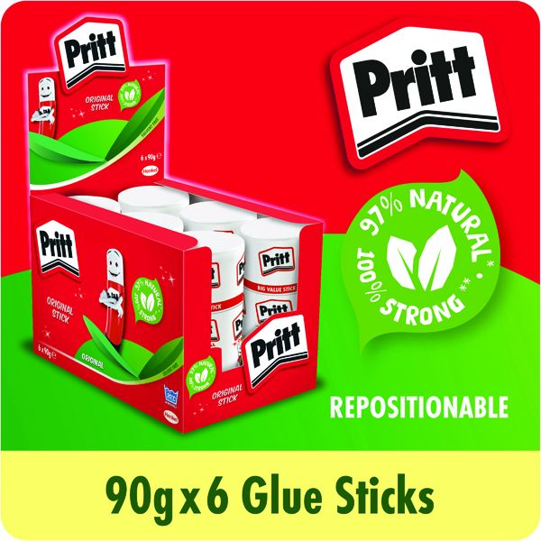 Pritt Stick Jumbo Glue Stick 90g (6 Pack) 1479570 Printer Base