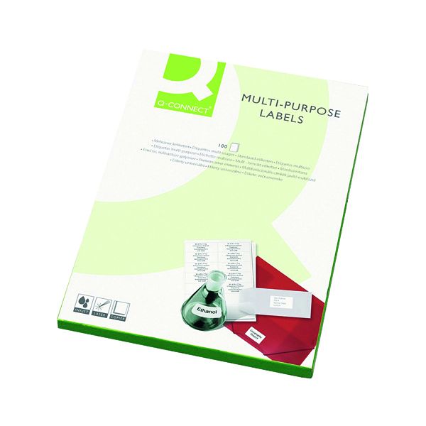 QConnect Multipurpose Labels 63.5x38mm 21 Per Sheet White (2100 Pack