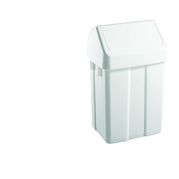 Plastic Swing Top Bin 50 Litre White 365144 Printer Base
