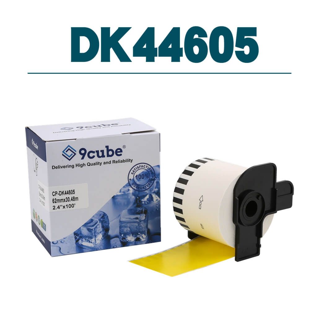 Compatible Brother DK44605 62mm Yellow Removable Paper Tape Printer Base