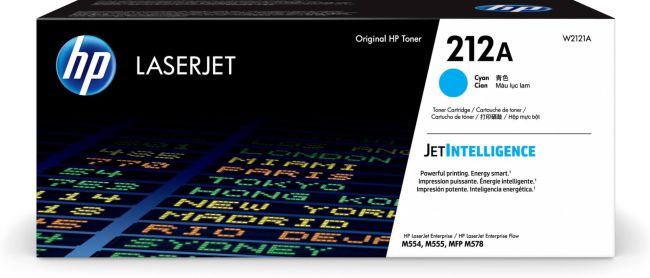 HP 212A Cyan Standard Toner Cartridge (4,500 Pages*) W2121A